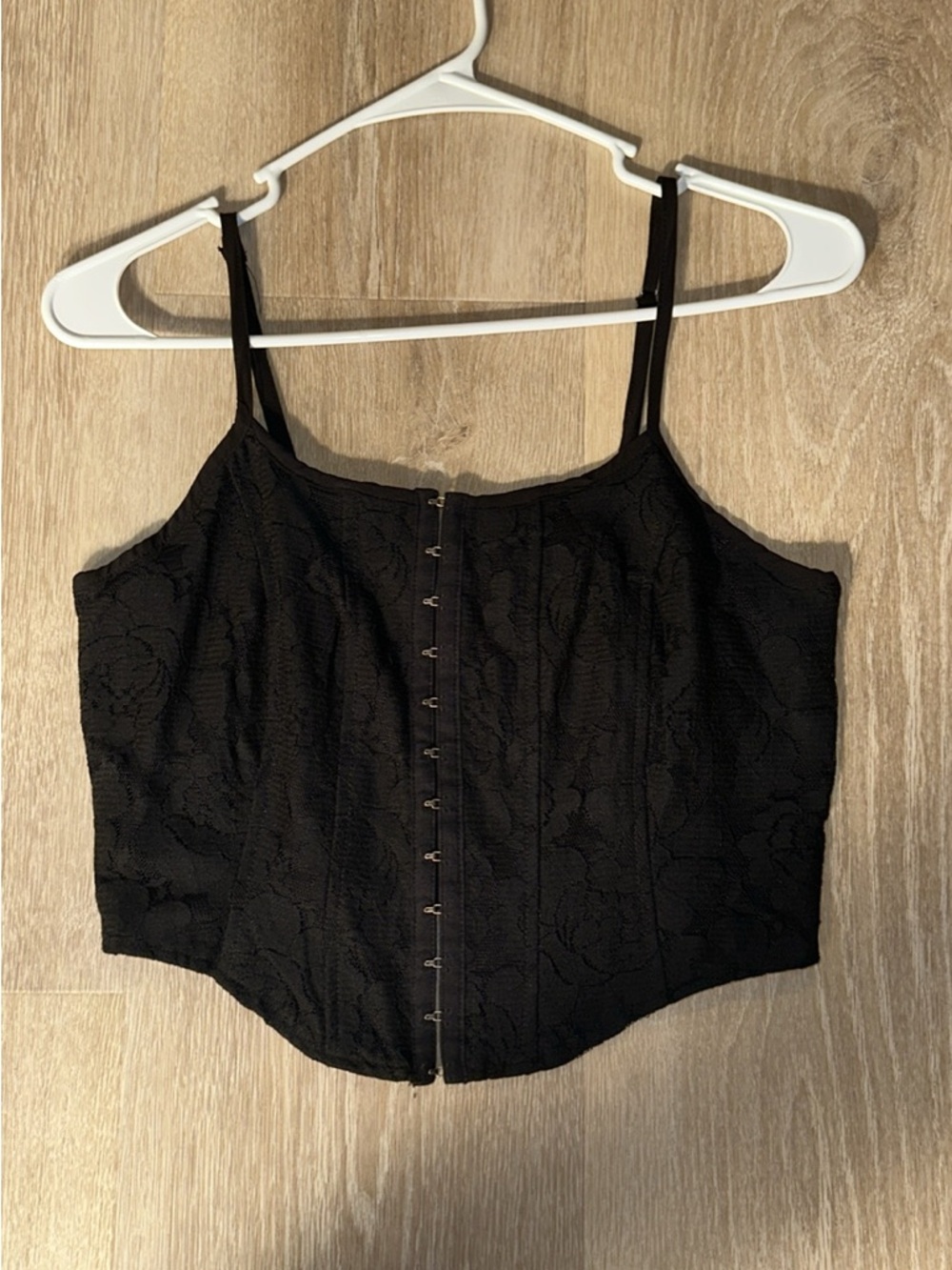 wild fable Black Lace Corset Crop Top